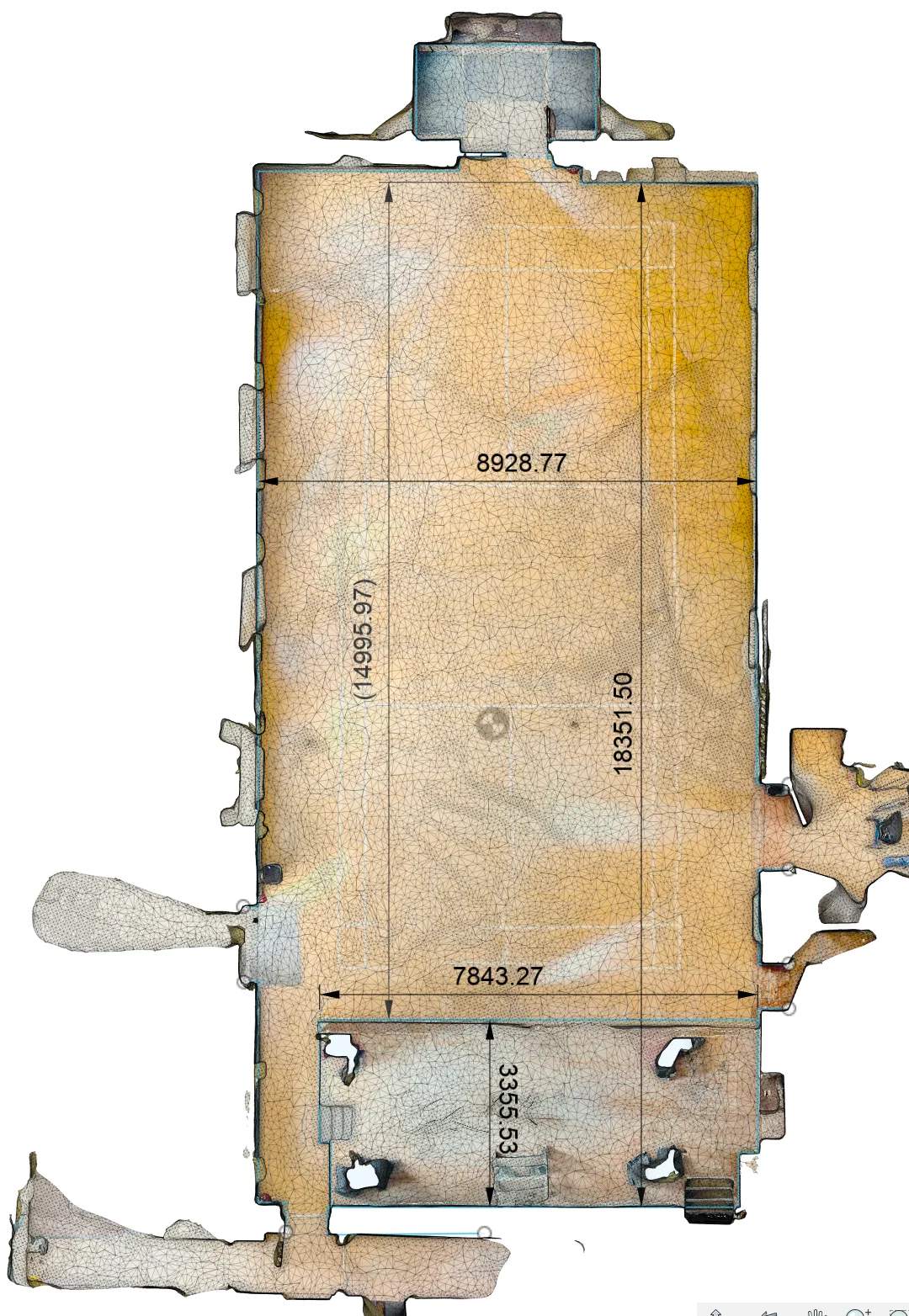 Floor plan of the main hall